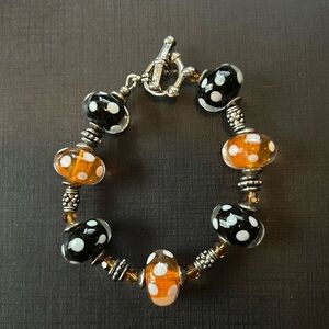 Italian Glass Beads Halloween Bracelet